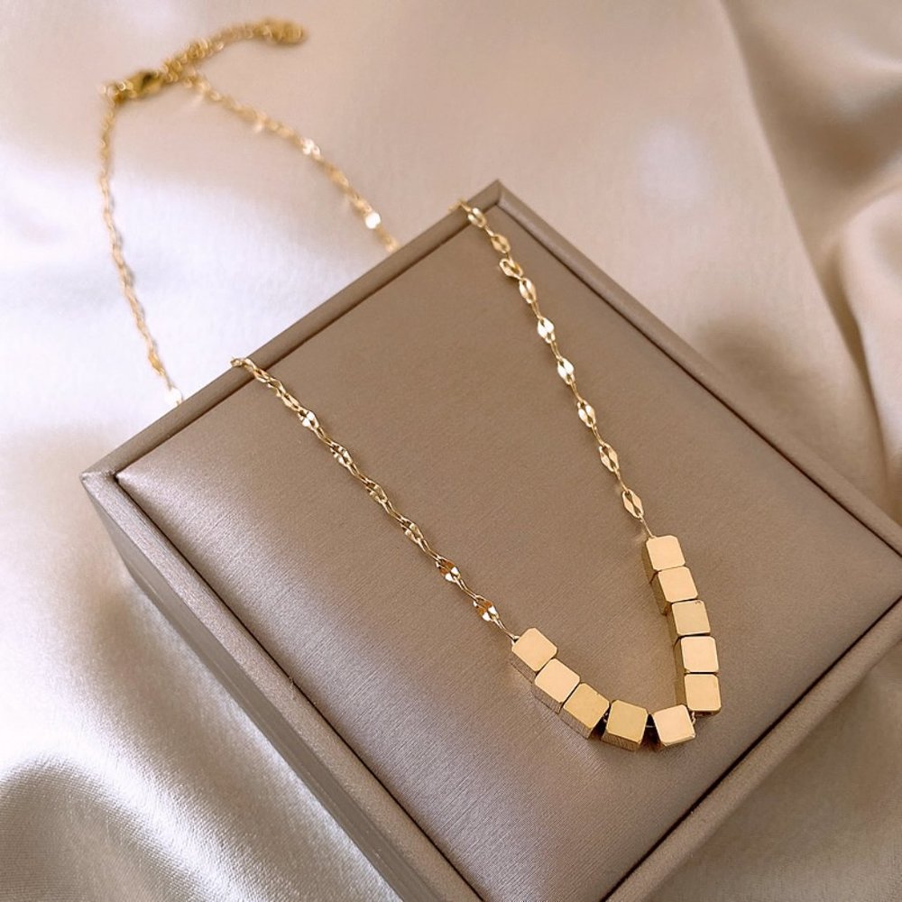 GOLICC Small Gold Brick Necklace